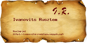 Ivanovits Rusztem névjegykártya